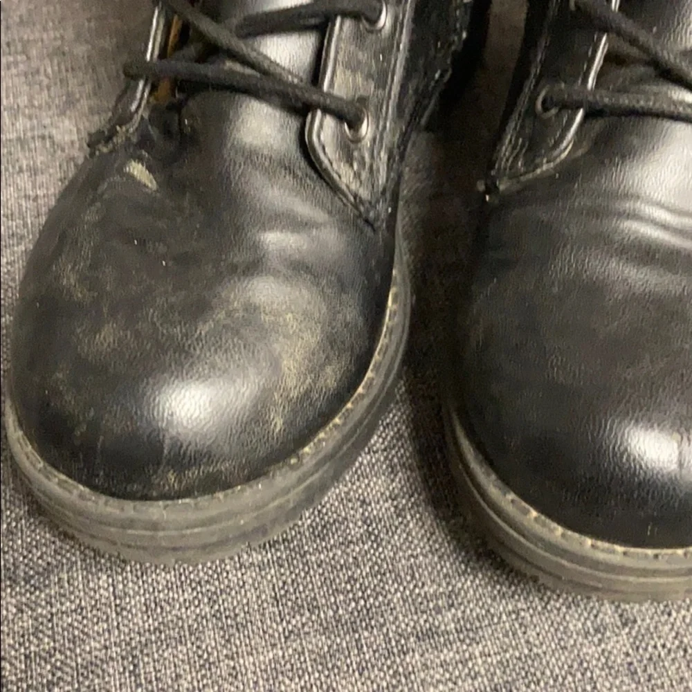Ankle Boots, Girls 12, black w/ leopard print trim